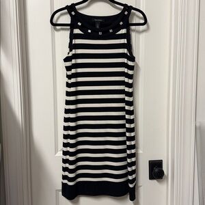 White House Black Market Striped Black and White Dress